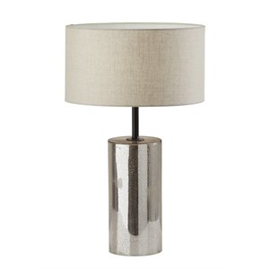 adesso home cassandra glass tall table lamp in black