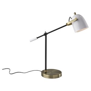 adesso home casey metal desk lamp in white