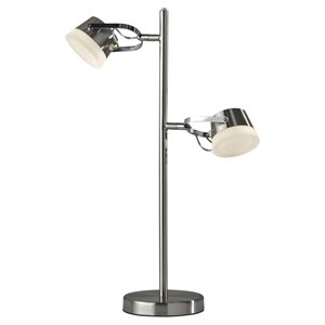 adesso home nitro metal led table lamp in brushed steel