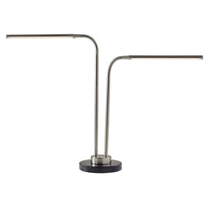 adesso home hydra metal led desk lamp in brushed steel