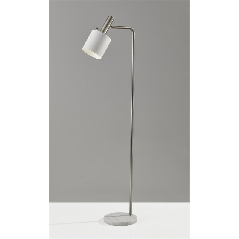 brushed metal floor lamp