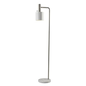 Adesso Home Emmett Metal Floor Lamp in White and Brushed Steel