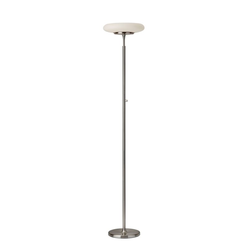 Adesso Home Hubble Metal LED Torchiere in Brushed Steel
