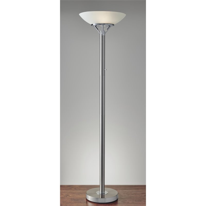 Adesso Home Expo Metal 300W Torchiere in Brushed Steel