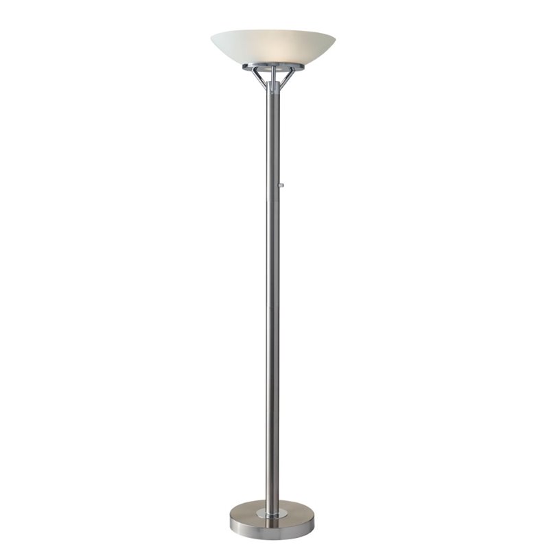 Adesso Home Expo Metal 300W Torchiere in Brushed Steel