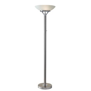 adesso home expo metal 300w torchiere in brushed steel