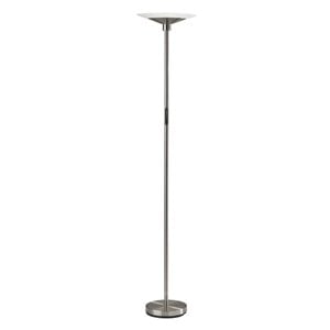 adesso home solar metal led torchiere in brushed steel