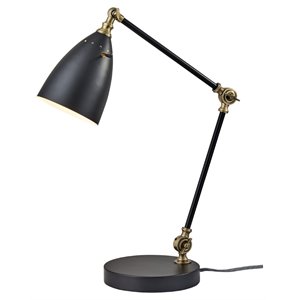adesso home boston metal desk lamp in black