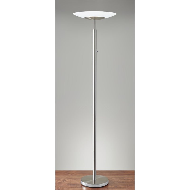 Adesso Home Stellar Metal LED Torchiere in Brushed Steel