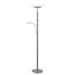 Adesso Home Stellar Metal LED Combo Torchiere in Brushed Steel