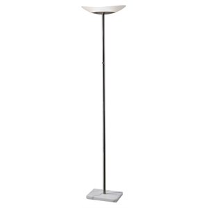 adesso home celeste metal led torchiere in brushed steel