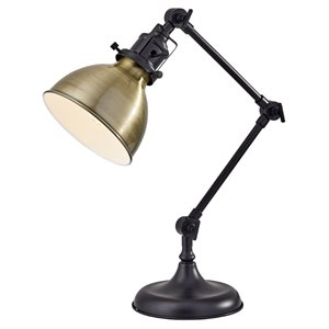 adesso home alden metal desk lamp in antique bronze