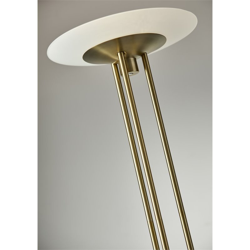Adesso Home Newton Metal LED Torchiere in Antique Brass