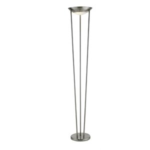 adesso home odyssey metal 300w torchiere in brushed steel
