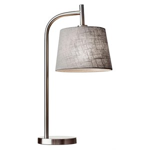 adesso home blake metal table lamp in brushed steel