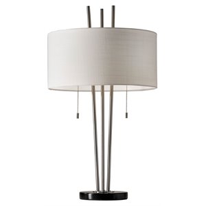adesso home anderson metal table lamp in brushed steel