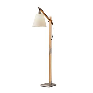 adesso home walden wood floor lamp in natural