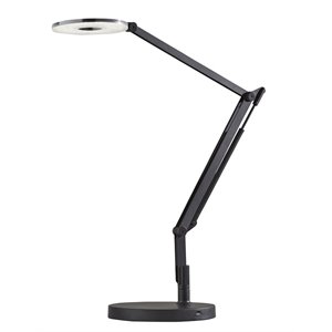 adesso home gordon metal led desk lamp in black