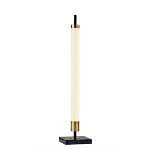 adesso home piper metal led table lamp in black and antique brass