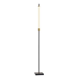 adesso home piper metal led floor lamp in black and antique brass