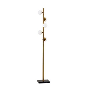 adesso home doppler metal led tree lamp in antique brass