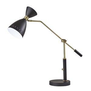 adesso home oscar metal adjustable desk lamp in black