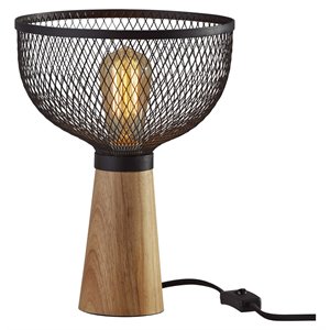 adesso home dale wood table lamp in matte black