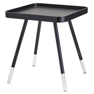 adesso home blaine wood end table in black
