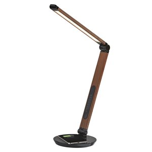 Adesso Home Rodney Metal LED AdessoCharge Desk Lamp in Walnut and Black