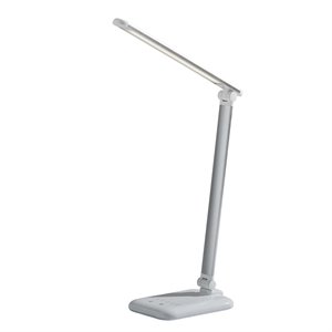 Adesso Home Lennox LED Multi Function Desk Lamp in Matte Silver and Glossy White