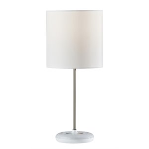 Adesso Home Mia Fabric Color Changing Table Lamp in Brushed Steel