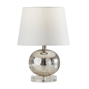 adesso home mercury glass globe table lamp in silver