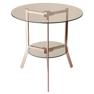 adesso home gibson metal end table in copper