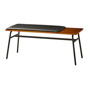 adesso home carter coffee table bench in walnut