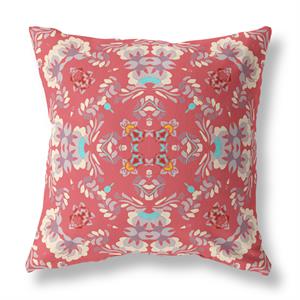 amrita sen earth and heaven fabric outdoor zippered pillow in red/off white
