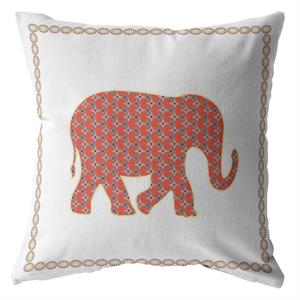 amrita sen light elephant suede double sided zippered pillow in orange