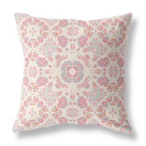 Love and Liberty Suede Zippered Pillow w Insert in Pink and White 18