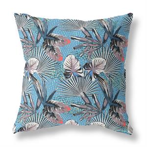 plant illusion broadcloth blown and closed pillow in black blue 18x18