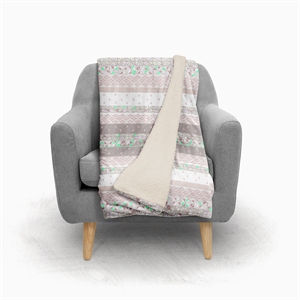 Amrita Sen Tapestry Reverse Wool Sherpa Blanket 60x80 Indoor Outdoor Pink