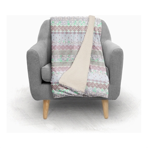 Amrita Sen Tapestry Reverse Wool Sherpa Blanket 50x60 Indoor Outdoor Purple