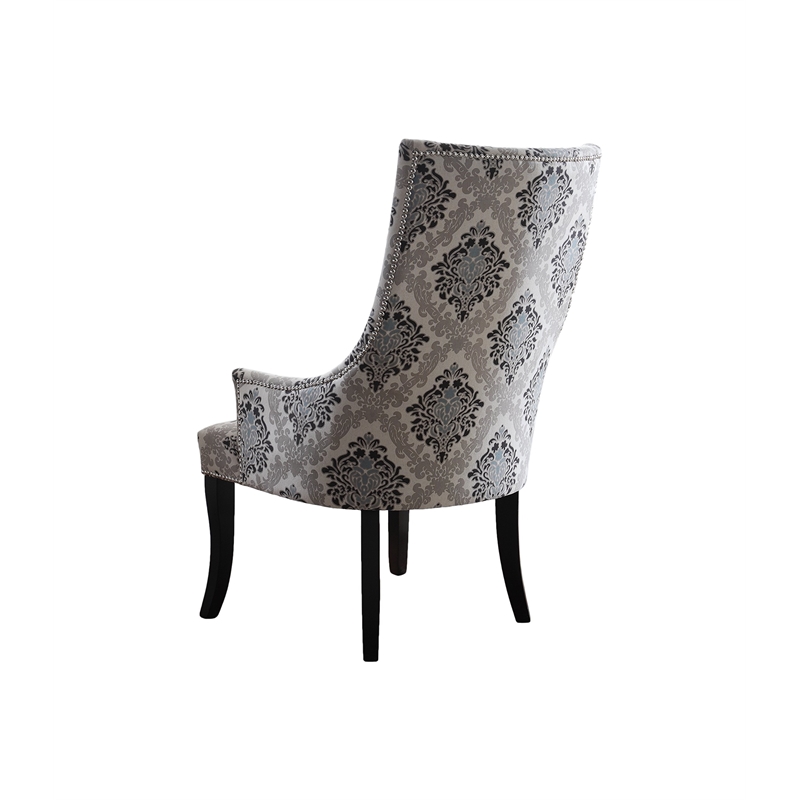 Best Master Adelmo Floral Pattern Fabric Upholstered Accent Chair in Natural