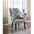 Best Master Adelmo Floral Pattern Fabric Upholstered Accent Chair in Natural