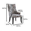 Best Master Adelmo Floral Pattern Fabric Upholstered Accent Chair in Natural