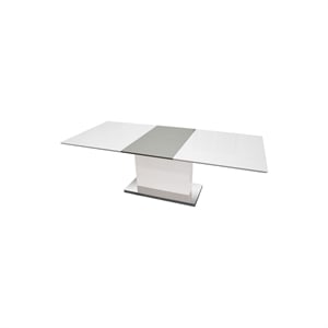 Best Master Furniture Alaskan Extendable High Gloss Dining Table in White/Gray