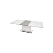 Best Master Furniture Alaskan Extendable High Gloss Dining Table in White/Gray