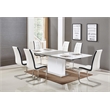 Best Master Furniture Alaskan Extendable High Gloss Dining Table in White/Gray