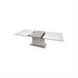 Best Master Furniture Alaskan Extendable High Gloss Dining Table in White/Gray