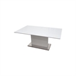 Best Master Furniture Alaskan Extendable High Gloss Dining Table in White/Gray