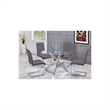 Best Master Alison 5-Piece Modern Glass Top Dinette Set in Gray