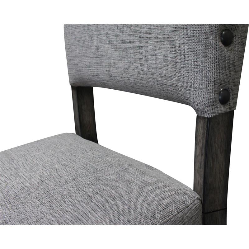 Best Master Anna Fabric Upholstered Side Chair in Rustic Light Gray (Set of 2)